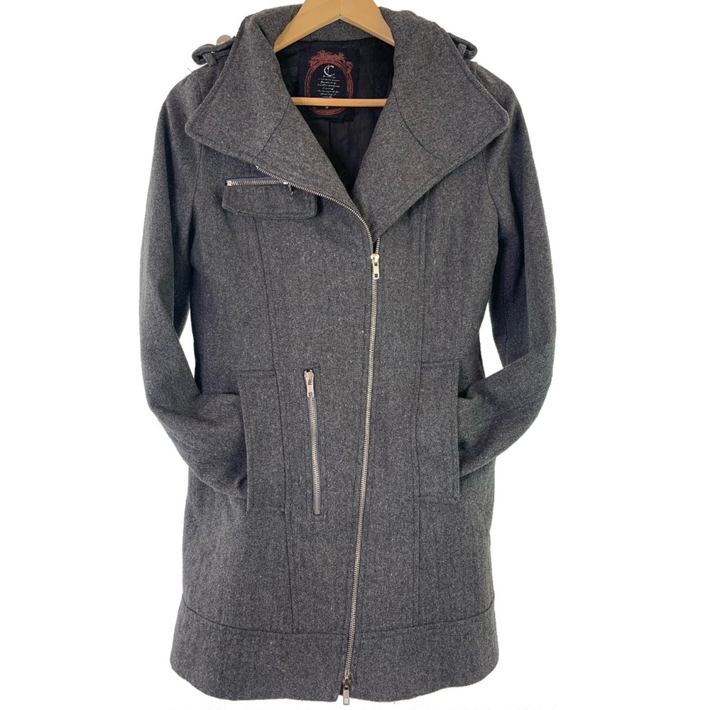 C Luce Inc Gray Moto Coat Jacket S